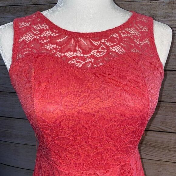 PinkBlush Lace Overlay Fit and Flare Dress (sz S) - Picture 3 of 9